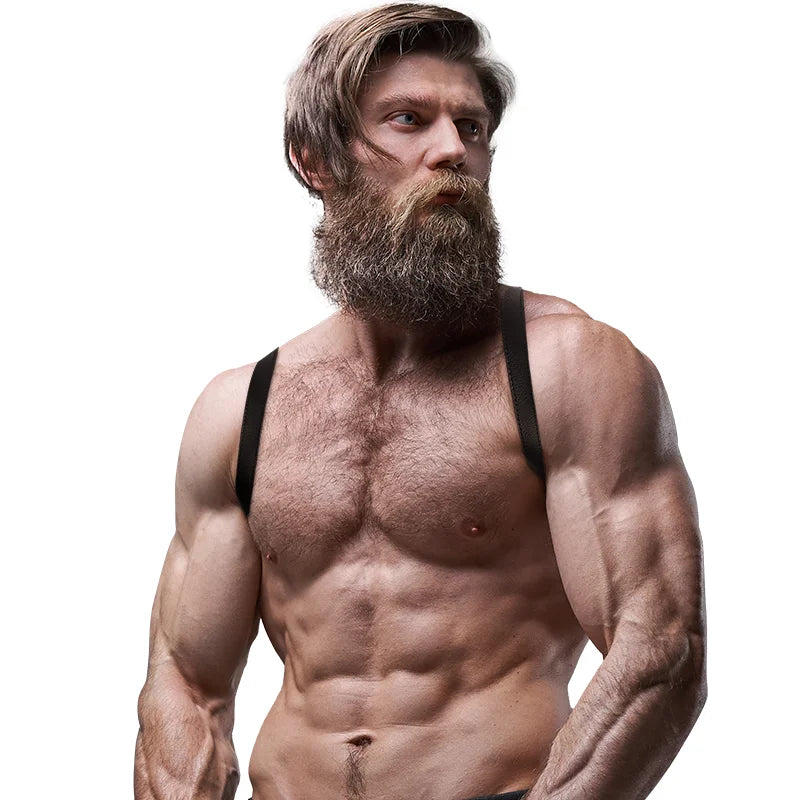 FETISH SUBMISSIVE ATTITUDE - RÜCKENGESCHIRR AUS ÖKO-LEDER FÜR MÄNNER - Harness