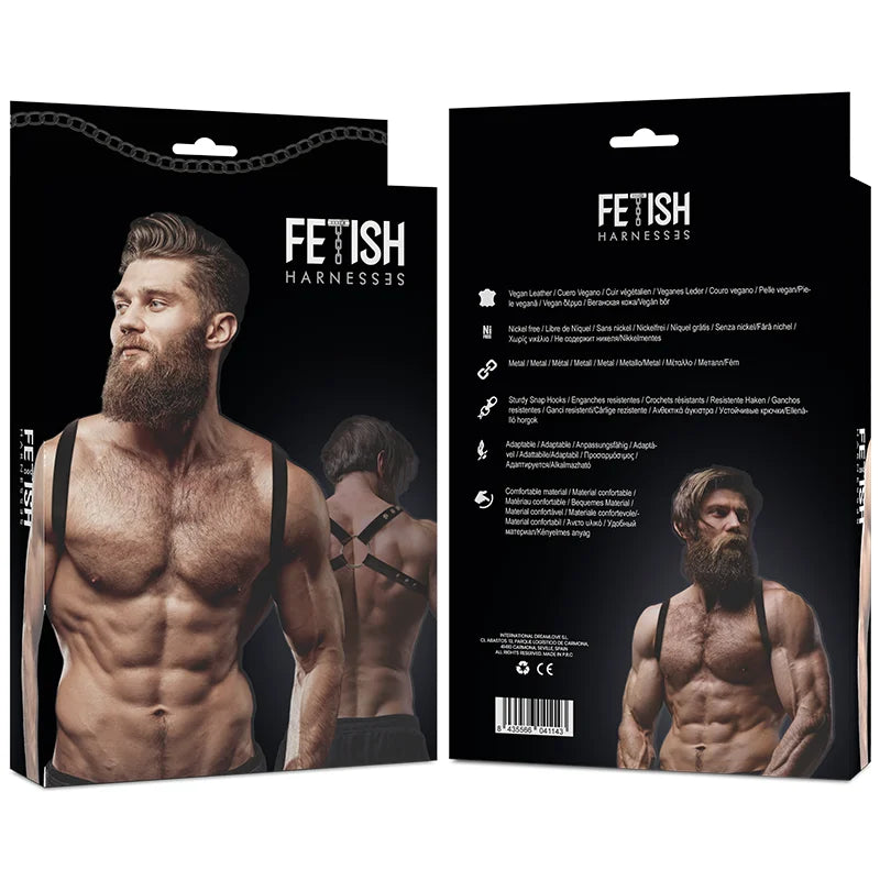 FETISH SUBMISSIVE ATTITUDE - RÜCKENGESCHIRR AUS ÖKO-LEDER FÜR MÄNNER - Harness