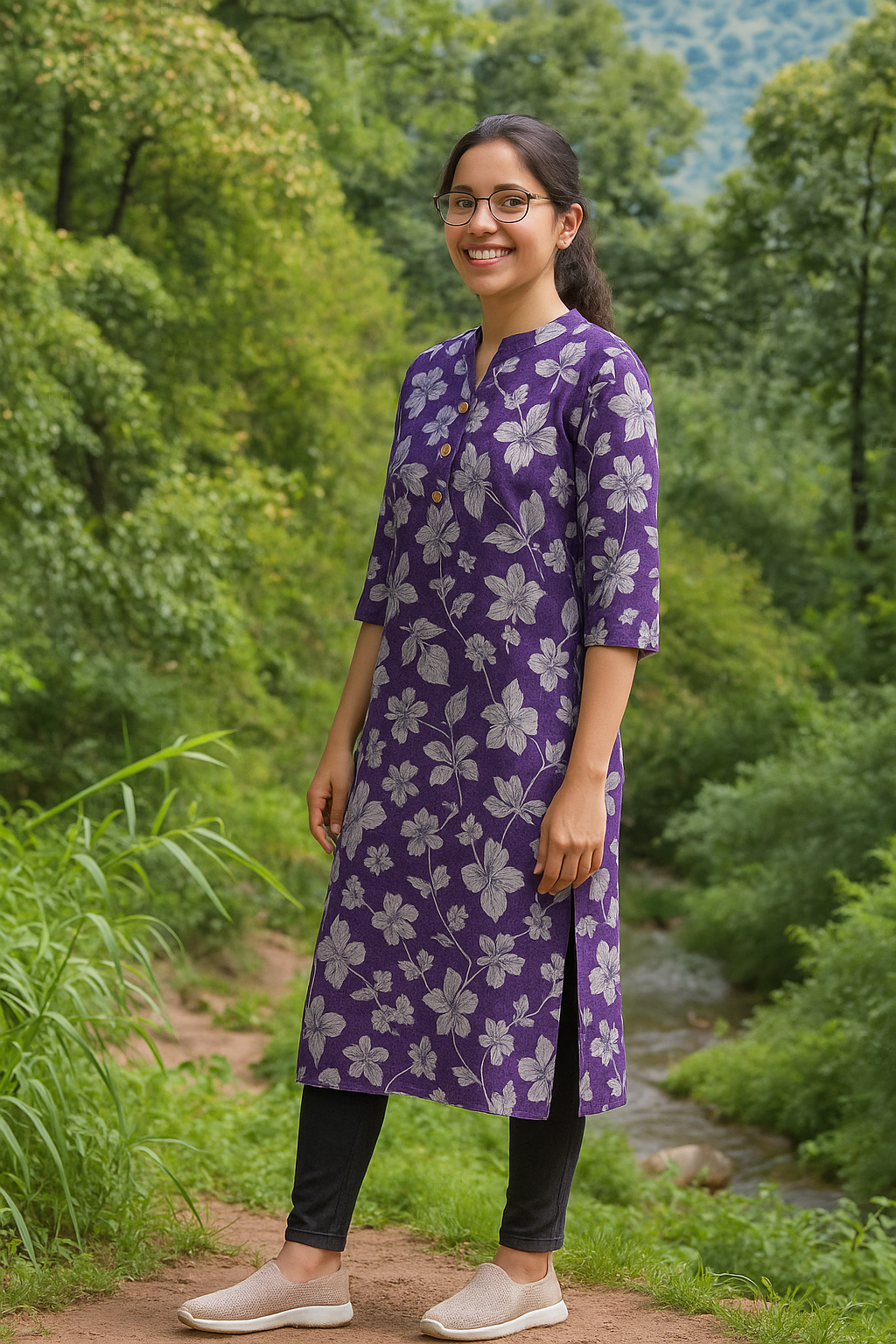 Spun Cotton Straight Cut Kurti - SJKT05