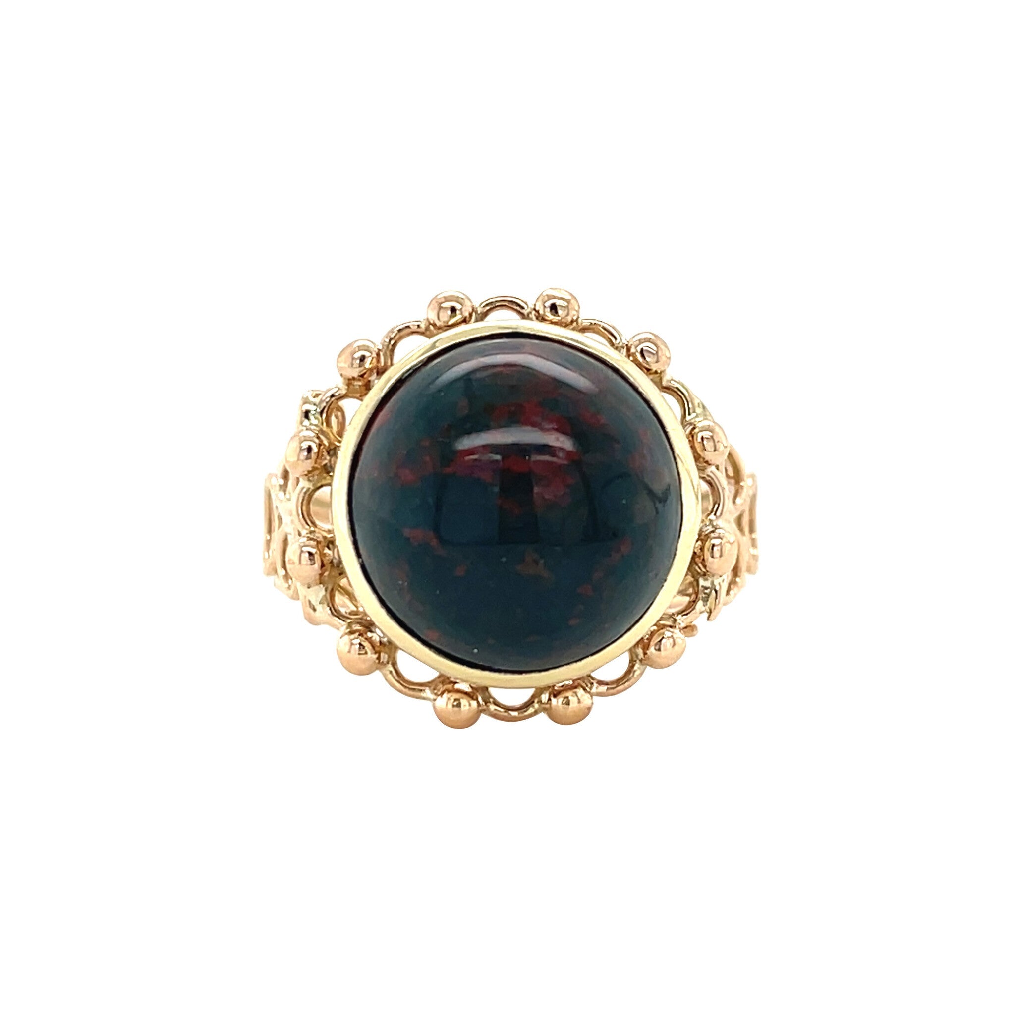 Gouden vintage ring met bloedsteen 14 kt