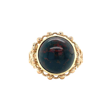 Gouden vintage ring met bloedsteen 14 kt