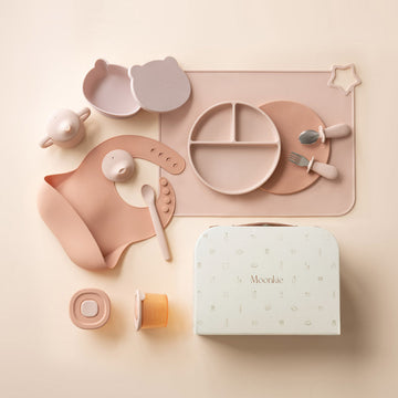 Moonkie.de-First Bites Geschenkset (Rosa/Gedämpft)-Luxe Box Geschenkset-FB-04-1