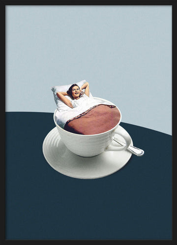 Slapen in koffie poster
