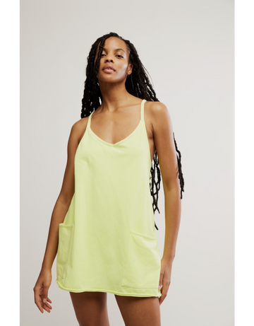 Free People Hot Shot Mini Dress in Sour Citrus