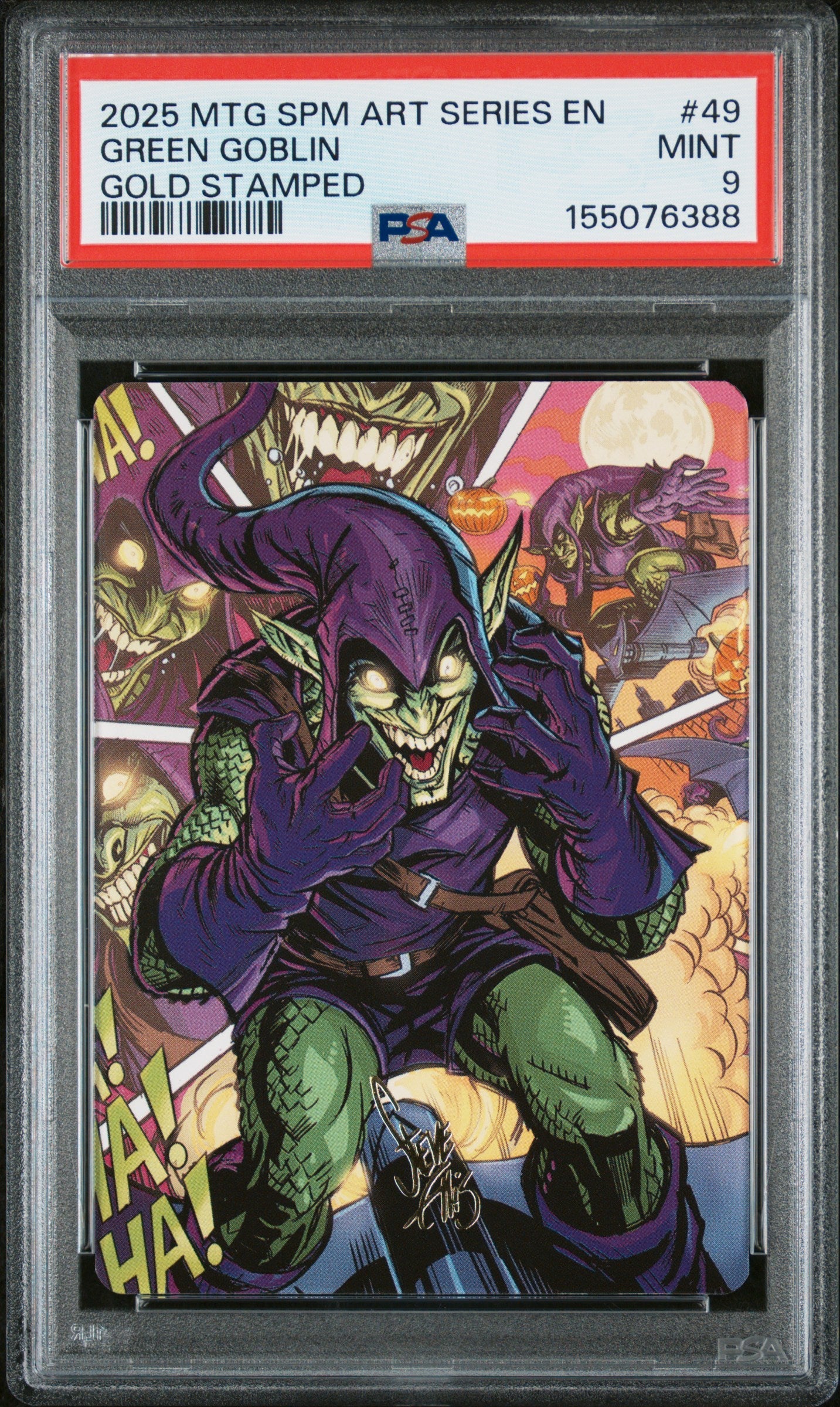 2025 Magic the Gathering Marvel's Spider-Man Art Series - Green Goblin - Gold Stamped #49 - PSA Graded Card