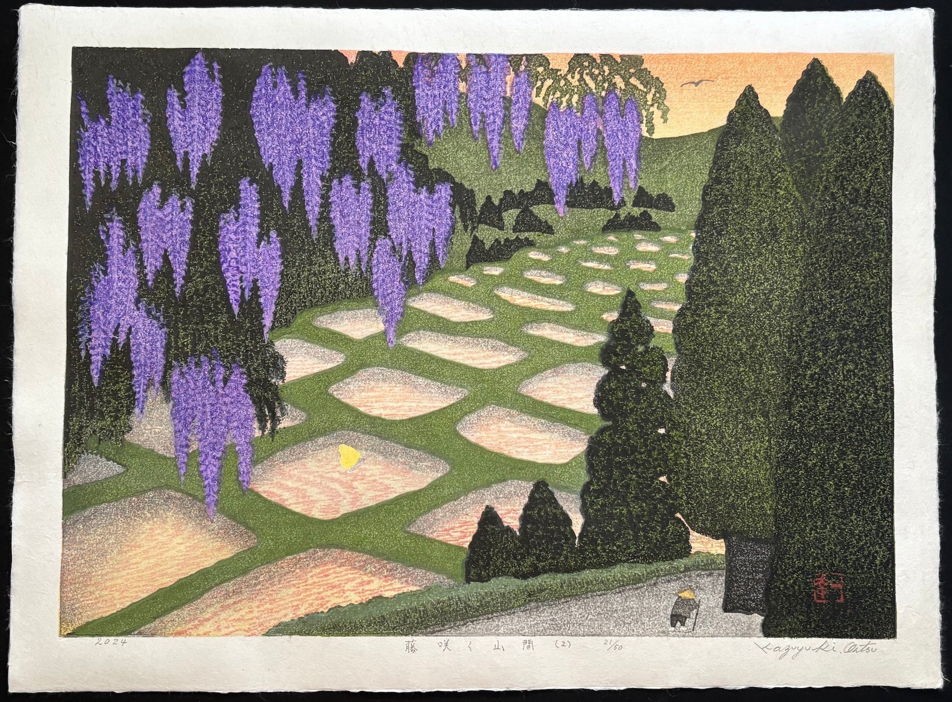 - Fuji saku Sankan 2 (Wisteria Blooming in the Mountains, 2) - Kazuyuki Ohtsu - SAKURA FINE ART