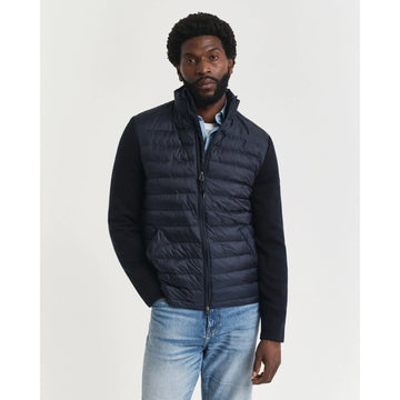 GANT Mixed Media Jacket In Evening Blue