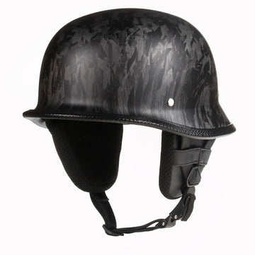 Lightest German Style Mayan Half Helmet - Carbon Fiber Black