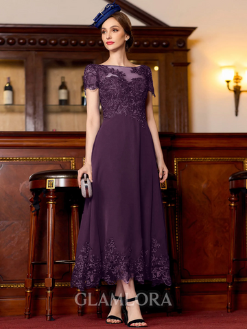 Caribbean Mother of the Bride Dress 2026 Bateau Short Sleeves