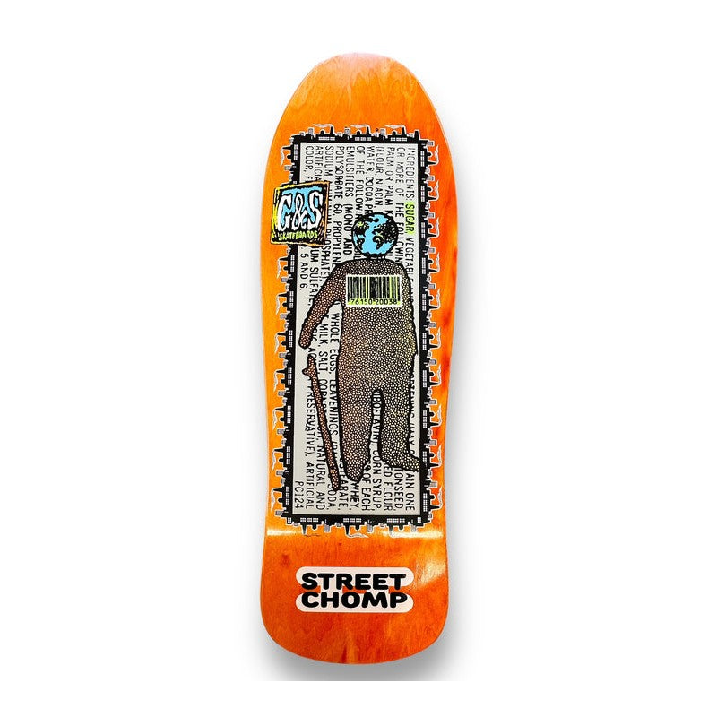 Gordon and Smith 1990 Street Chomp 2 Orange Skateboard Deck 10.0"