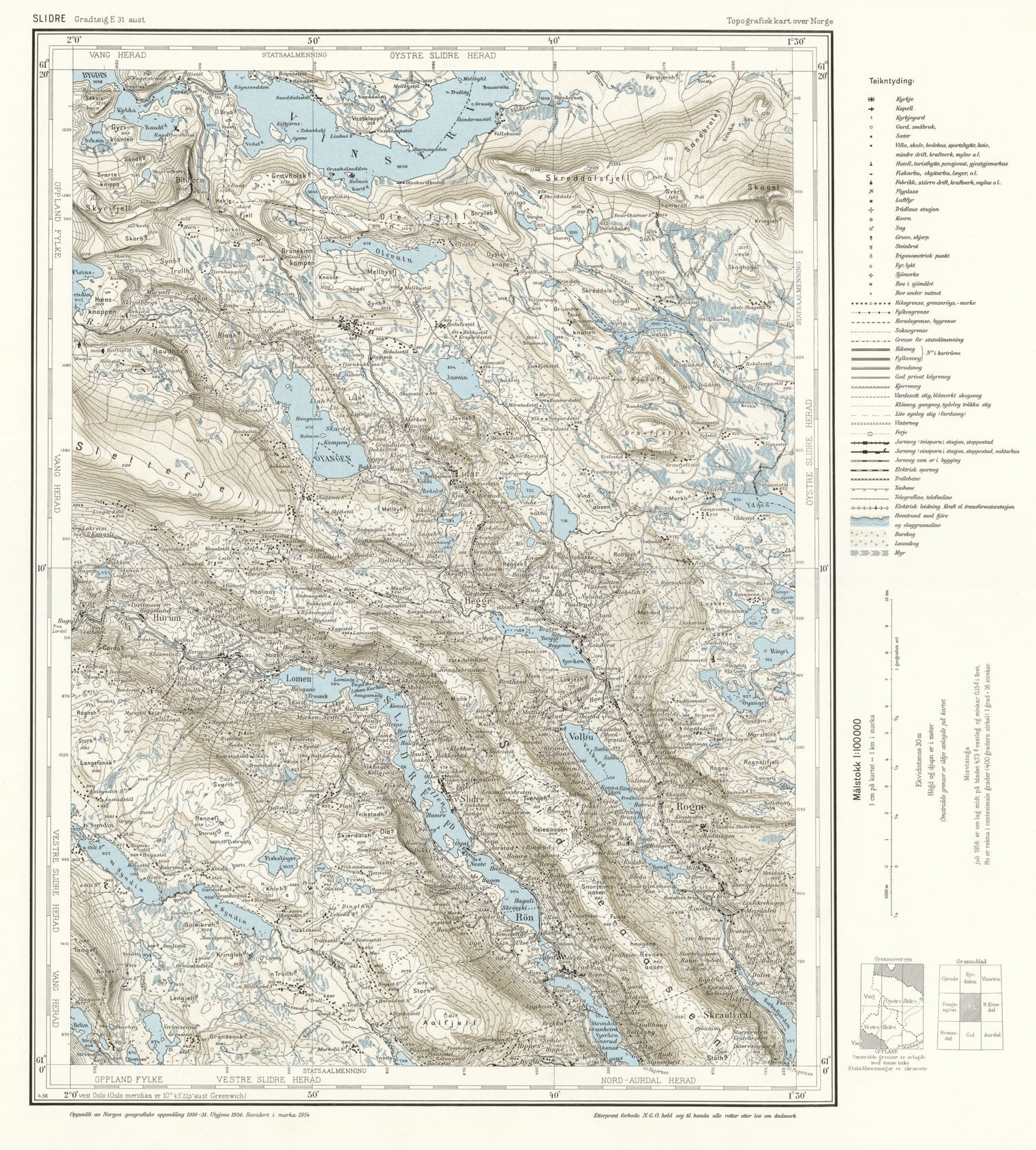 E31 aust Slidre: Oppland