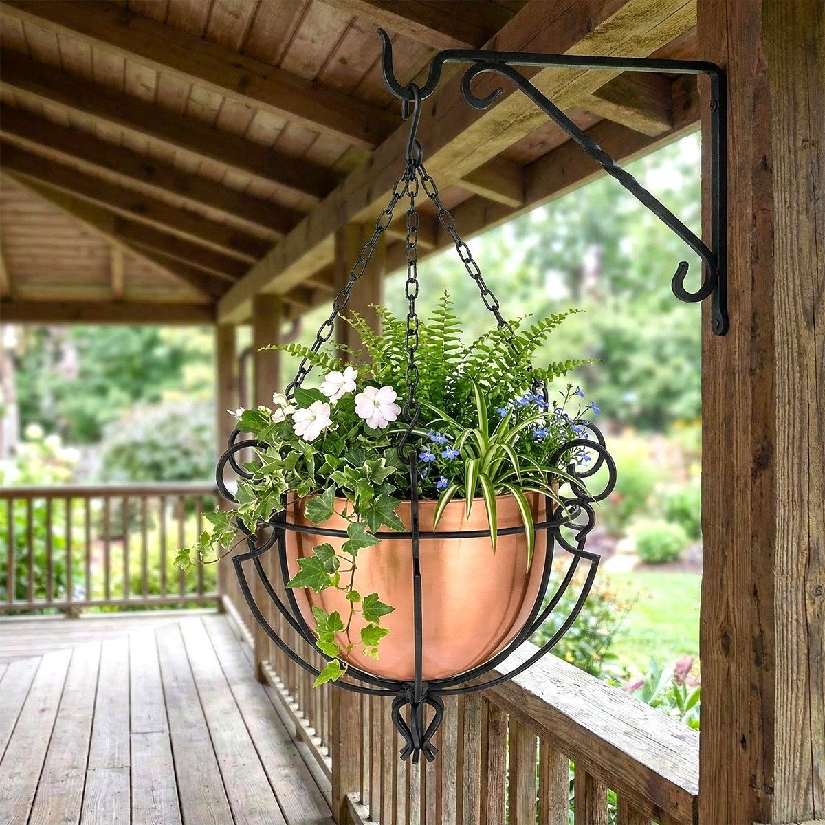 H Potter Classic Estate Hanging Planter Copper Finish