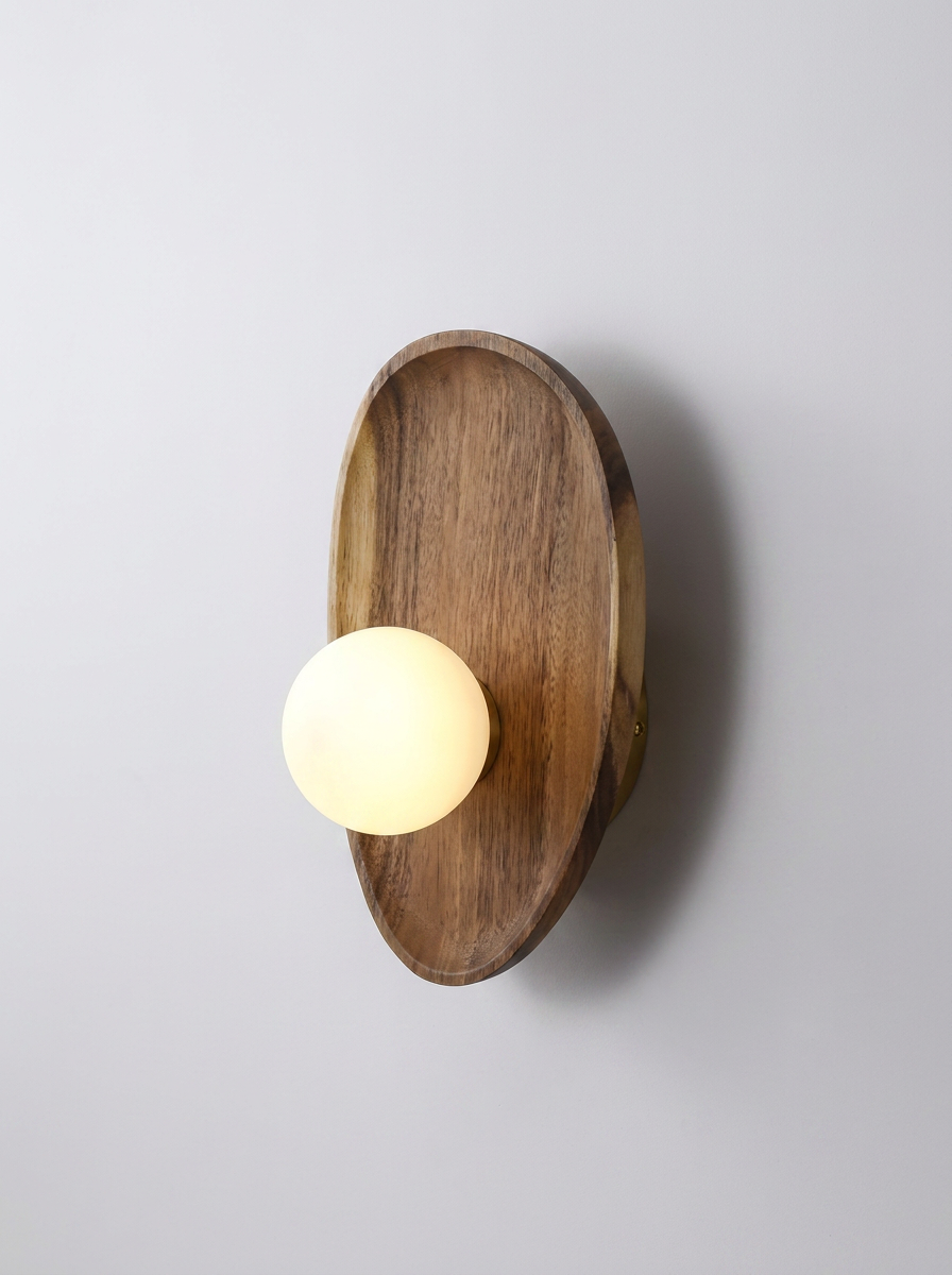 Bjork – Nordic Wood & Glass Wall Sconce BO-HA Oval