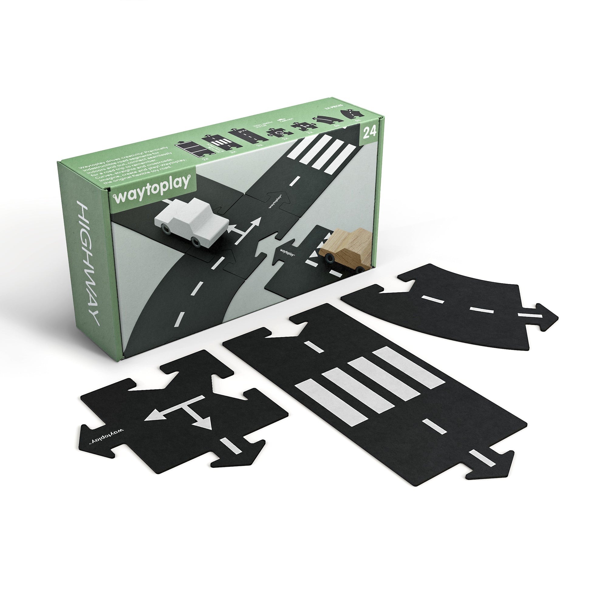 Pista Flessibile per macchinine - Waytoplay- Highway- 24 pezzi