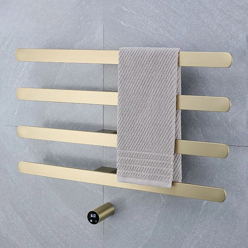 Brushed Gold Hidden Installation Towel Warmers Temperature Time Control Electric Towel Rack Stainless Steels Heated Towel Rail-Index Bath
