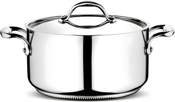 Lagostina Accademia Lagofusion Casseruola Fonda con 2 Maniglie e Coperchio Acciaio Inossidabile 24 cm
