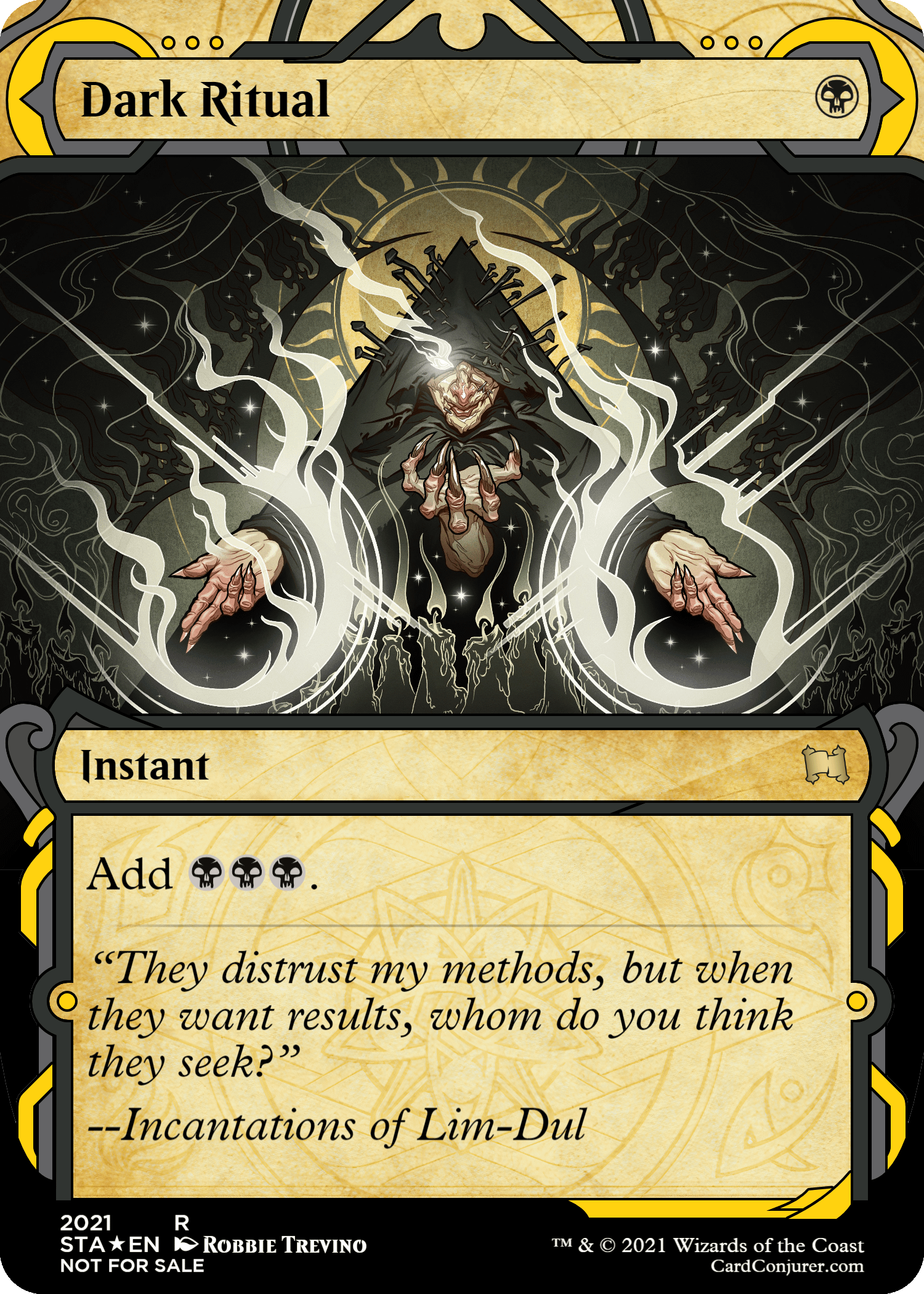 I enjoy remaking MTG cards in high resolution with the gorgeous original  art assets. Here's the Mystical Archive version of Dark Ritual (courtesy of  Card Conjurer). : r/MagicArena
