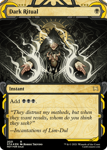 I enjoy remaking MTG cards in high resolution with the gorgeous original  art assets. Here's the Mystical Archive version of Dark Ritual (courtesy of  Card Conjurer). : r/MagicArena