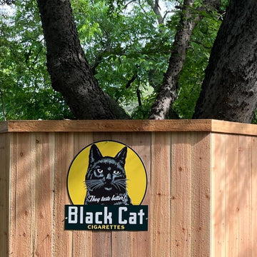 Vintage Style Steel Sign Black Cat Cigarettes 26" X 25" Tobacco