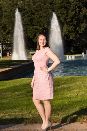I am so happy I got to wear something I made for my white coat ceremony. It took a while to find a base fabric that matched the overlying lace, but it