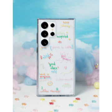 Shine Bright Freckles Rubber Case Hybrid Crystal Case - Samsung S24 / Glitter Clear