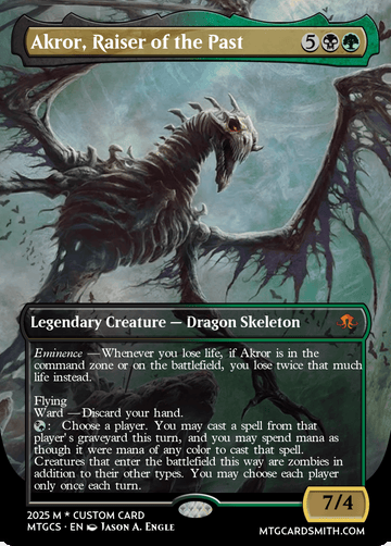 Idea for a commander with a powerful ability but a difficult eminence ability to work around. : r/custommagic