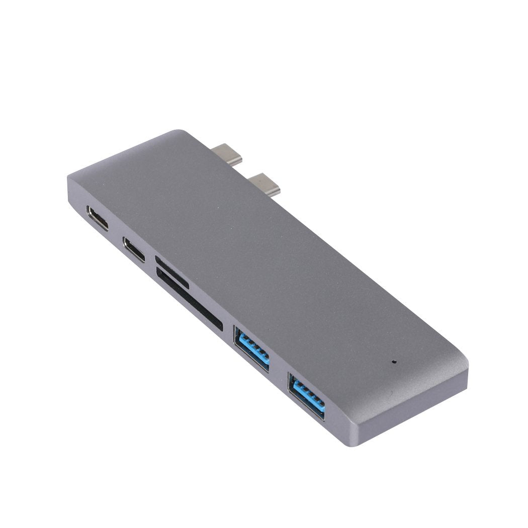 USB 3.0 Type-C HUB 6 Port Powered Adapter High Speed Splitter for Macb