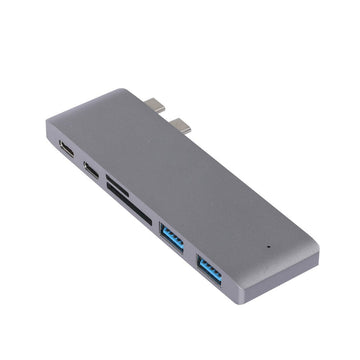 USB 3.0 Type-C HUB 6 Port Powered Adapter High Speed Splitter for Macb