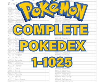 Pokémon Complete Dex Card Check List 1-1025 TCG PokeDex Binder PDF  Printable All Pokemon Checklist