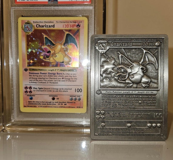 Charizard 1st Edition Pewter (tin) Metal Card - Collectible Pokemon Trading Card