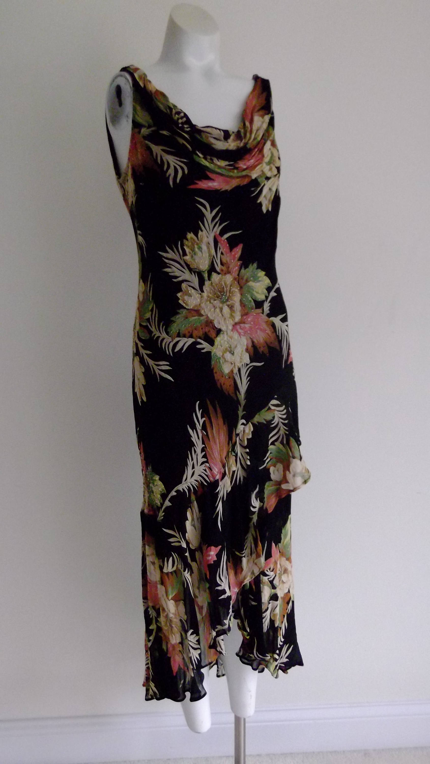 90s does 30s Dress / Flapper Dress / Old Hollywood Glam / 90s Slip Dress / Grunge Revival / Floral Dress / 90s prom dress