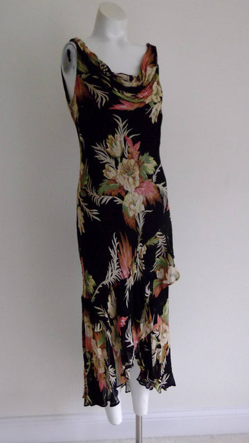 90s does 30s Dress / Flapper Dress / Old Hollywood Glam / 90s Slip Dress / Grunge Revival / Floral Dress / 90s prom dress