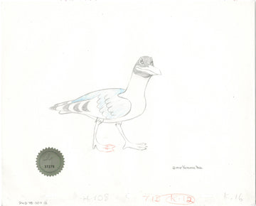 Watership Down 1978 Production Animation Cel Drawing of Kehaar with Linda Jones Enterprise Seal and Certificate of Authenticity 007-012