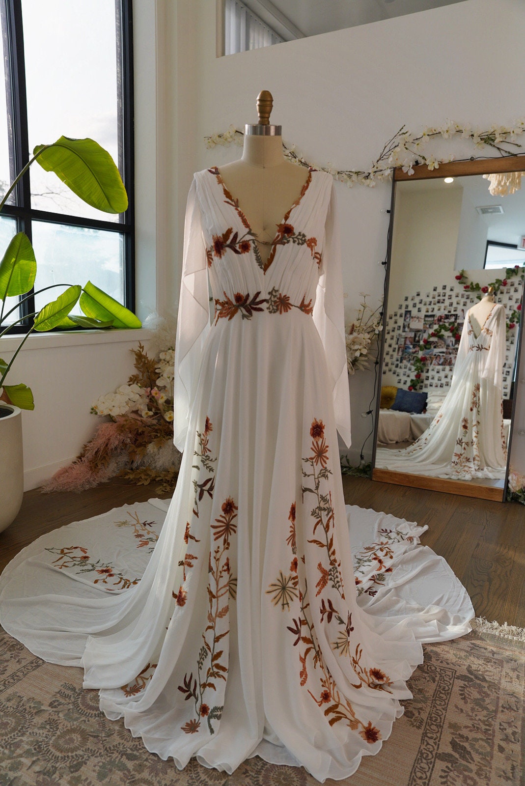 Autumn 2.0 | Fall Wedding Dress Autumn | Romantic Fall Sleeves Wedding Gown  | Made to Order 5-7 Month Delivery