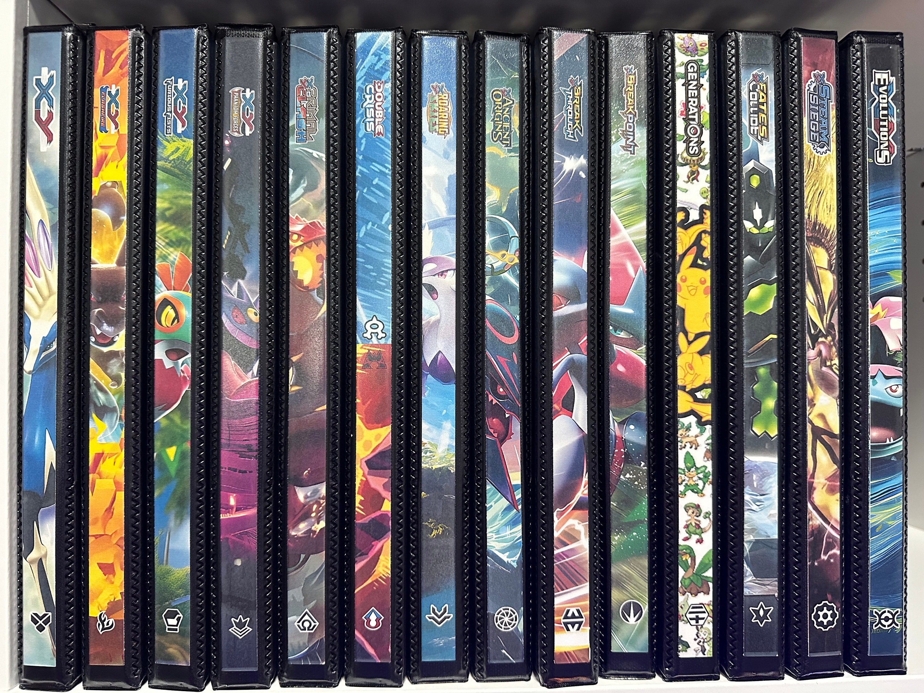 XY Base Set Pokémon Binder W/exact Number of Pages for Sets, Laminated Cover, Spine and 9-pocket Sleeves for Master/complete Sets