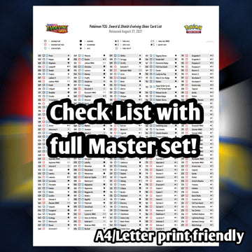 Pokemon TCG Evolving Skies Binder Placeholder and Checklist Master Card List  Digital Download Sword and Shield