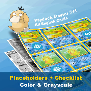 Psyduck Master Set Placeholders, All English Cards, Printable Binder Inserts + Checklist (Digital Download)
