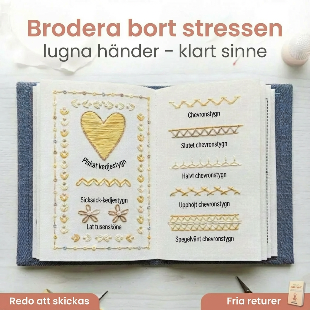 StygnBiblioteket™ Lär dig brodera steg för steg – komplett kit ingår