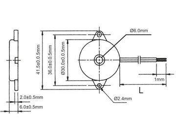 Piezo Lydgiver - 3-12Vac 2,5kHz 75dB, ledning