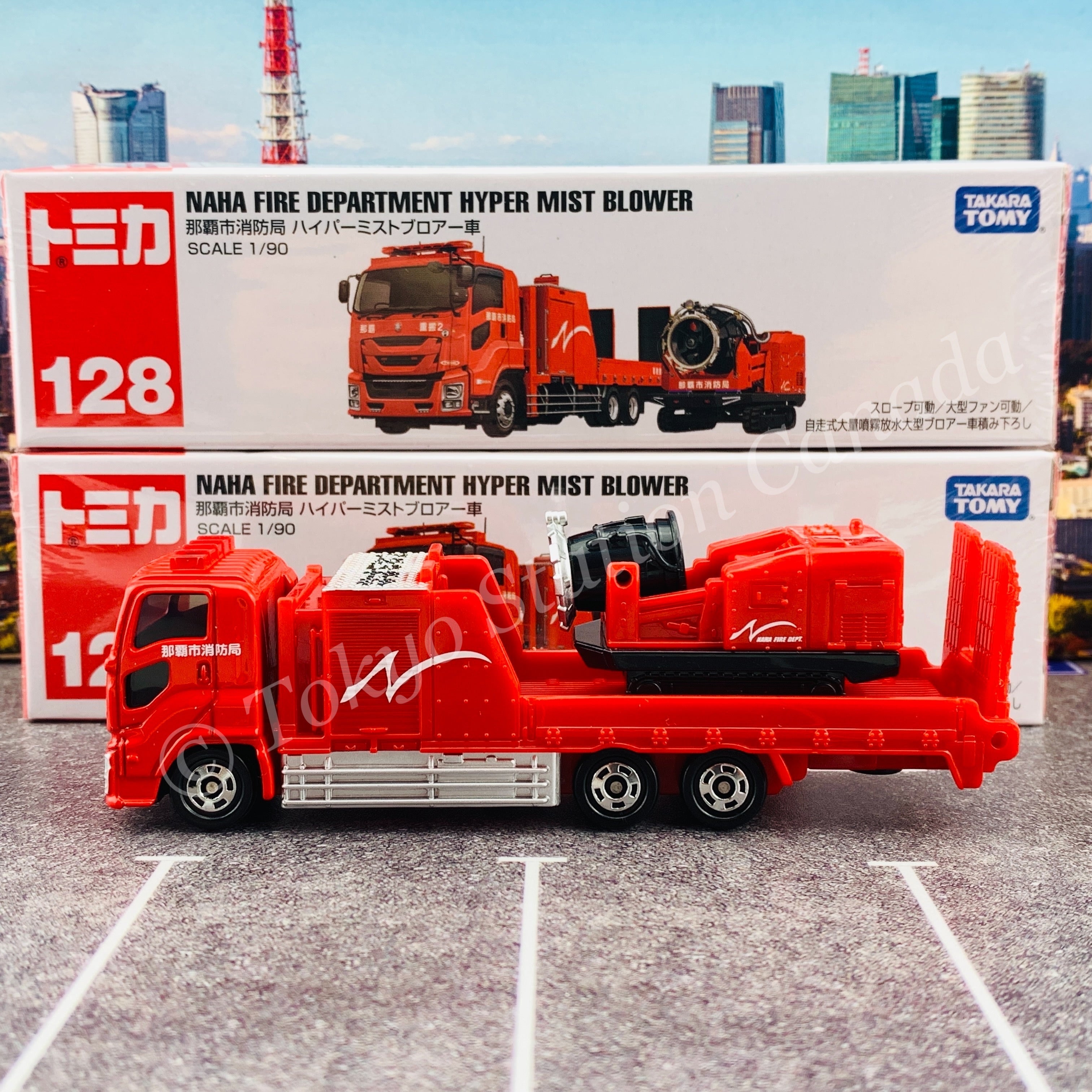 TOMICA 128 NAHA CITY FIRE DEPARTMENT HYPER MIST BLOWER VEHICLE