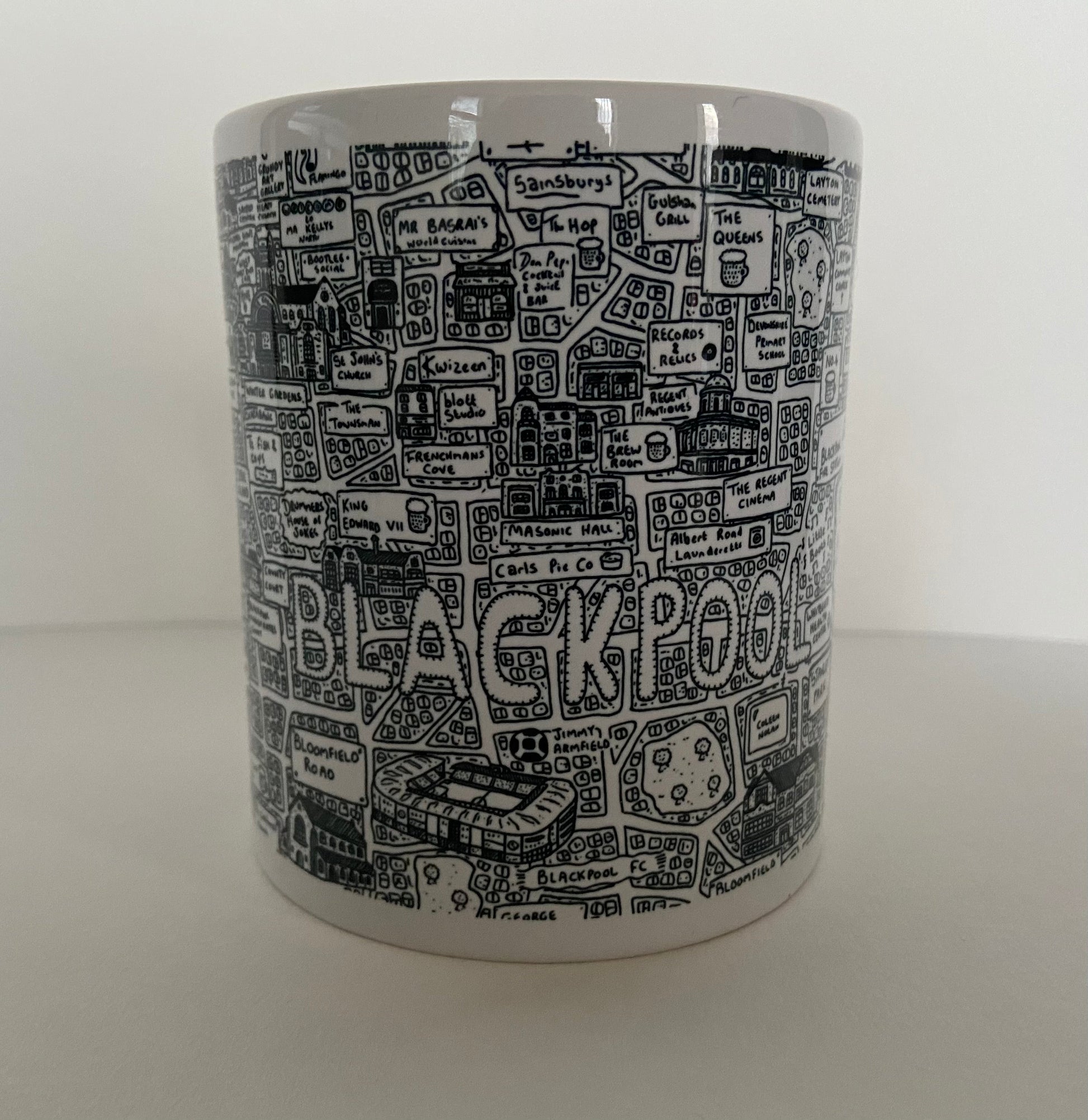 Blackpool Doodle Map Mug