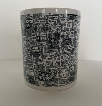 Blackpool Doodle Map Mug