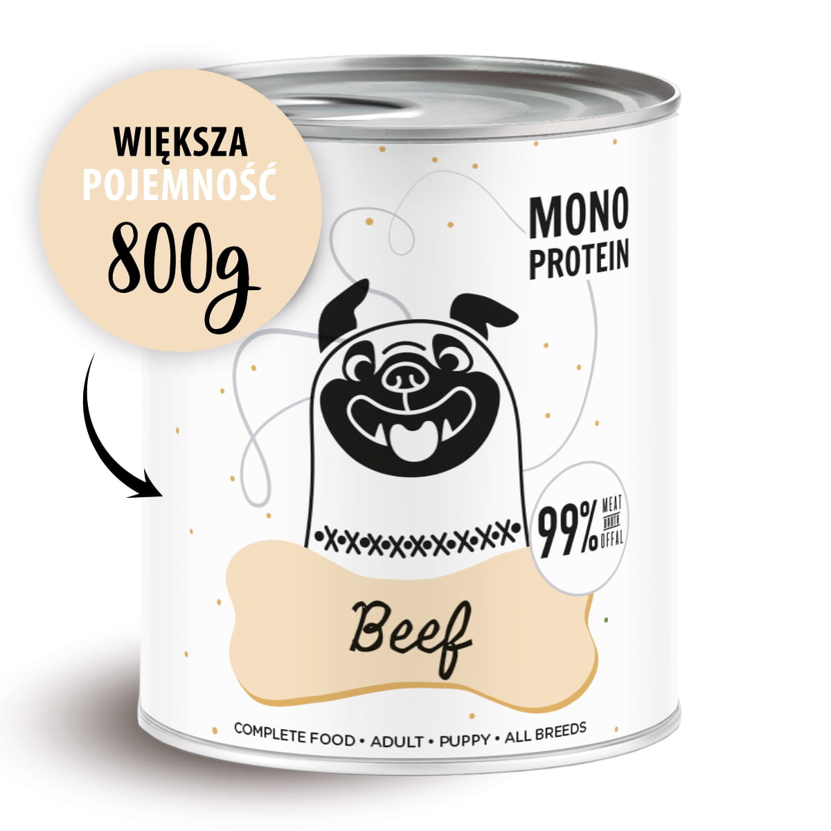 PAKA ZWIERZAKA PEPE MOKRA KARMA DLA PSA WOŁOWINA 800G