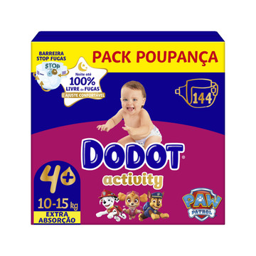 Dodot Activity Extra Fraldas T4 (10-15 kg) 144 un