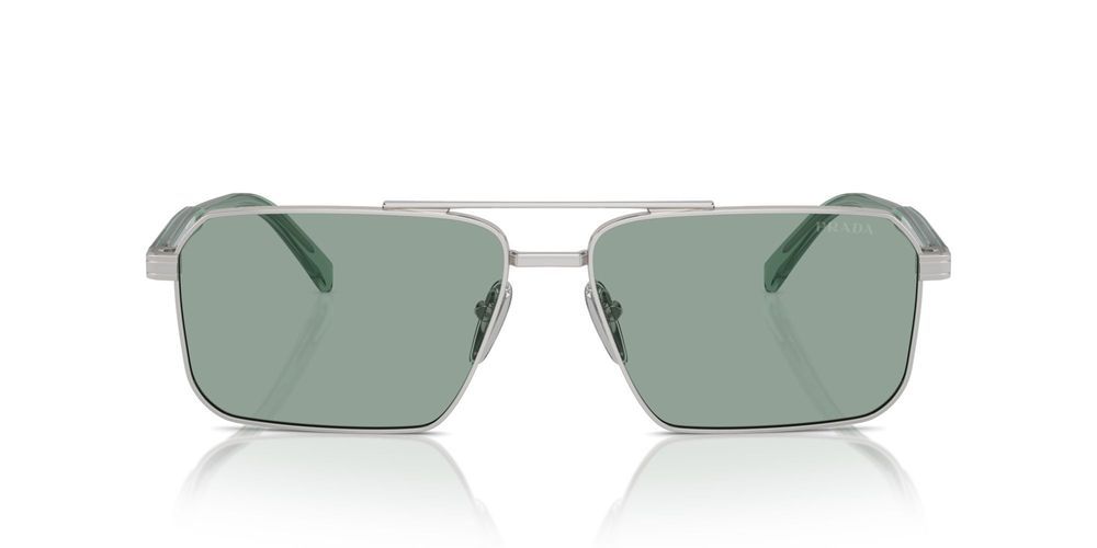 Prada Pr A57s Men Silver Squared Sunglasses