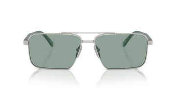 Prada Pr A57s Men Silver Squared Sunglasses