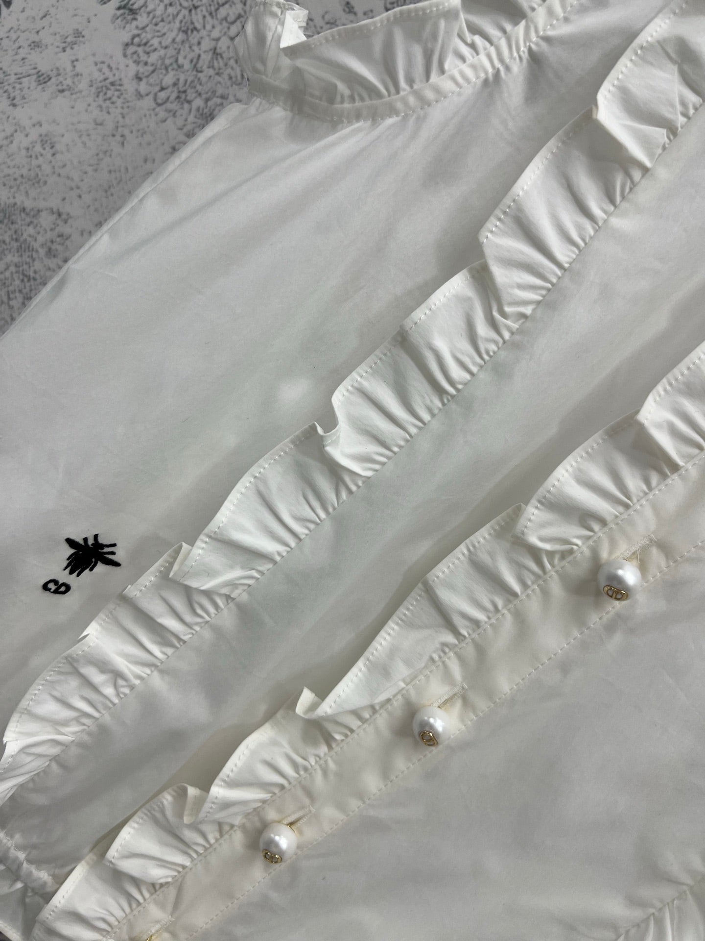 CD 25 Lace Sleeveless Shirt White Cotton