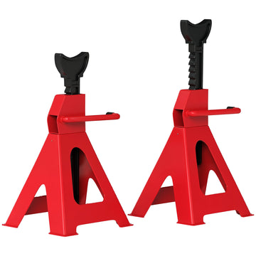 easycomfort easycomfort set 2 cavalletti auto da 6 tonnellate regolabili da 38 5 60 cm acciaio al carbonio e ghisa rosso