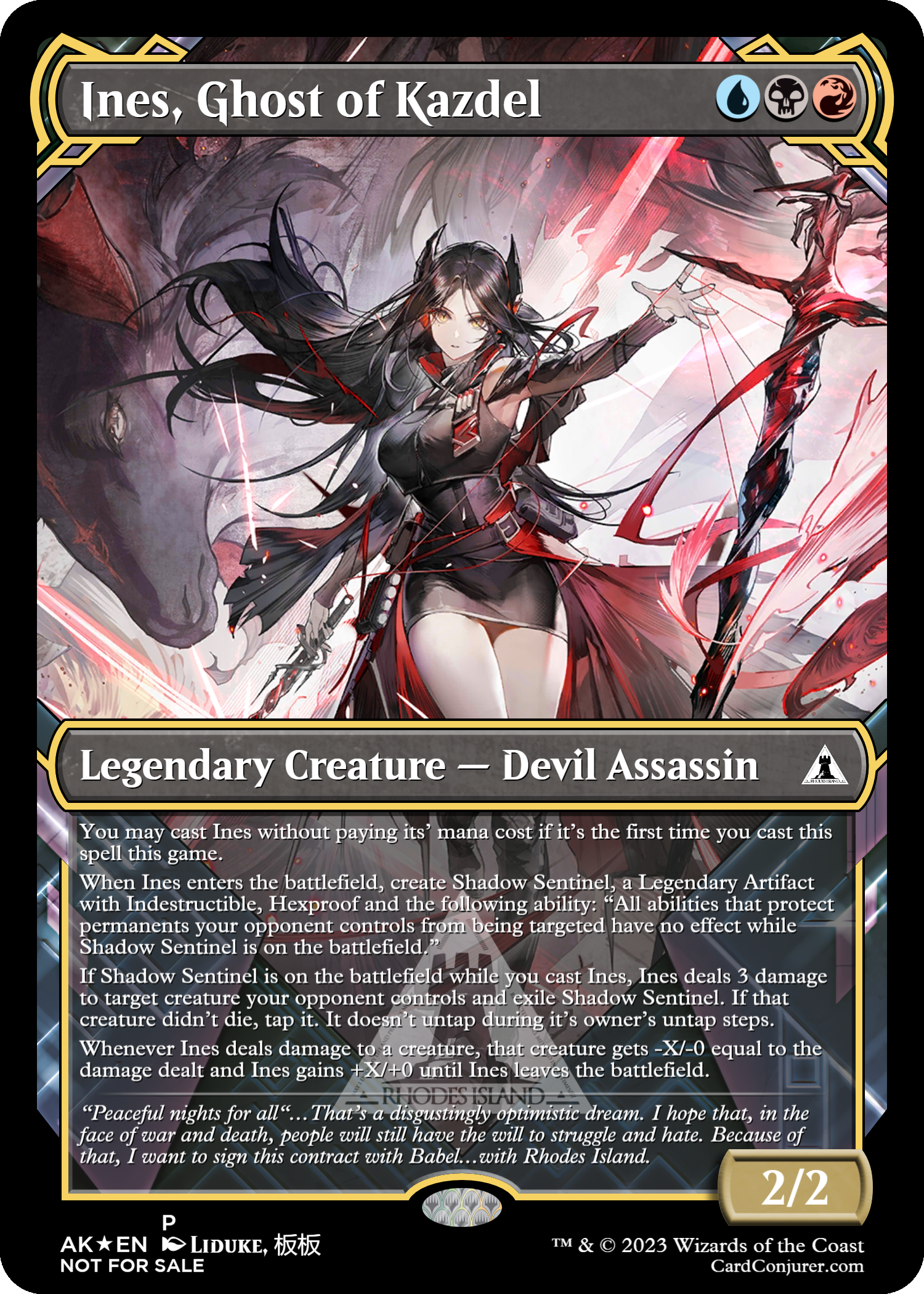 I've been making custom cards for MTG based on Arknights characters for quite some time! Would you like to see more? (Some spoilers for the Main Story in these cards!) All art