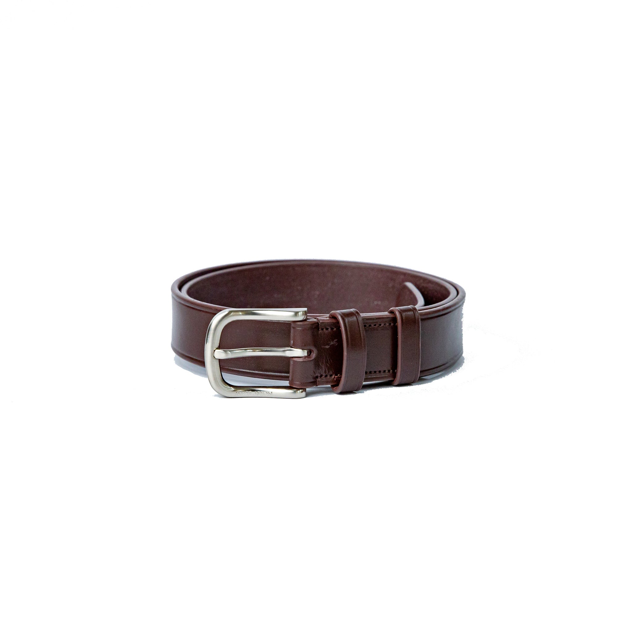 The Walsall belt in Australian Nut, vegetable tanned English Bridle leather, by James Aston